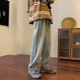 Men Jeans Vintage Jeans Summer Black Casual Trousers Baggy Straight Trousers